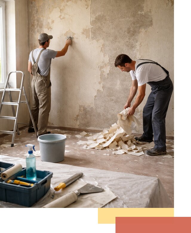 Снятие старых обоев в Благовещенске быстро и качественно