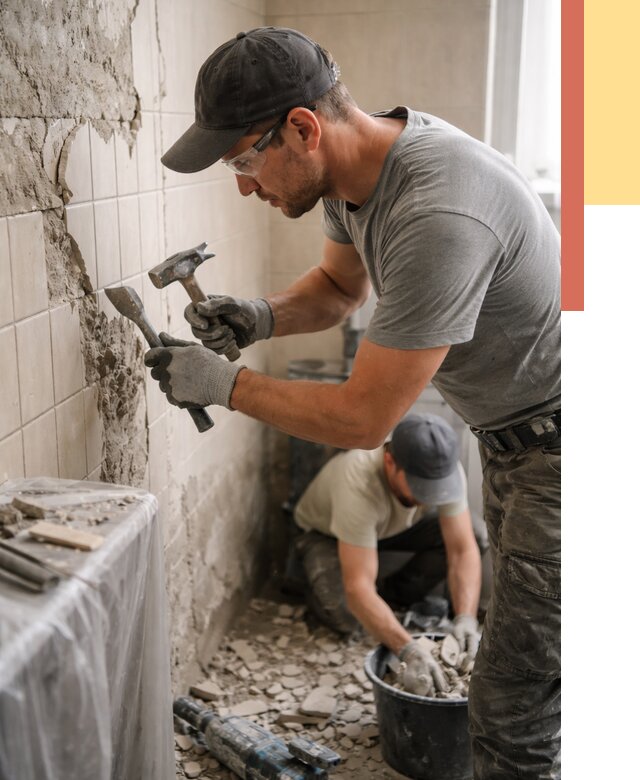 Демонтаж плитки со стен в Благовещенске от 883 руб. — быстро и недорого | ОТДЕЛОЧНИК-Бгв