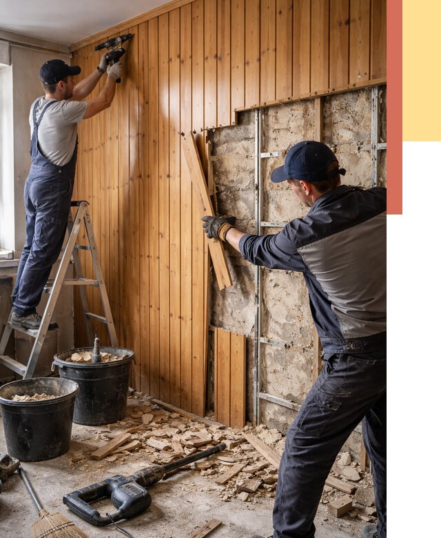 Демонтаж вагонки со стен в Благовещенске от 1506 руб. — снятие, удаление, срочно | ОТДЕЛОЧНИК-Бгв