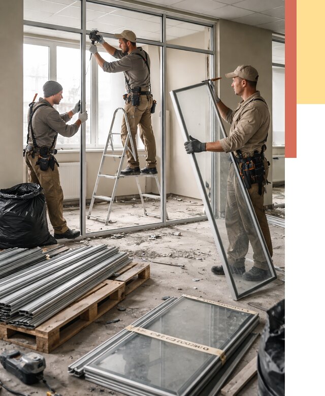 Демонтаж алюминиевых перегородок в Благовещенске от 4362 руб. — быстро и недорого | ОТДЕЛОЧНИК-Бгв