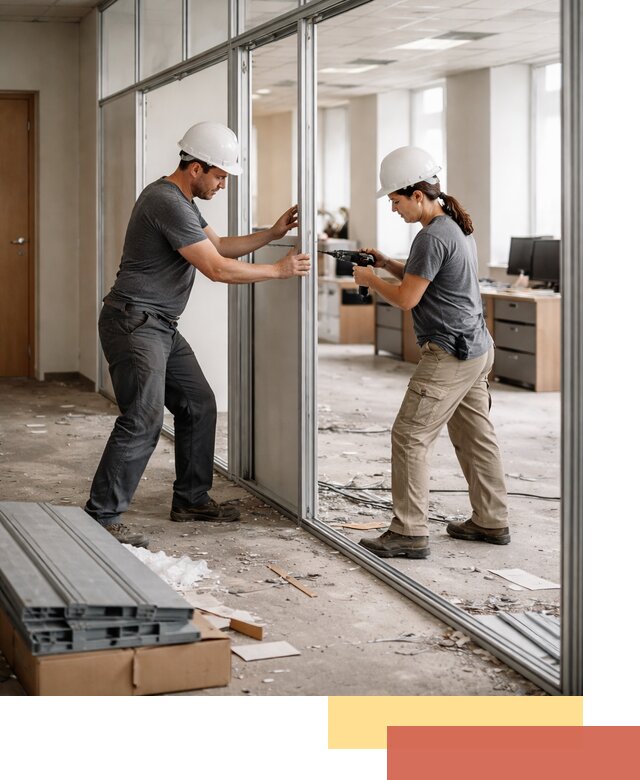 Демонтаж алюминиевых перегородок в Благовещенске быстро и аккуратно