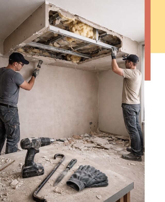 Демонтаж короба из гипсокартона в Благовещенске от 1579 руб. — быстро и недорого | ОТДЕЛОЧНИК-Бгв