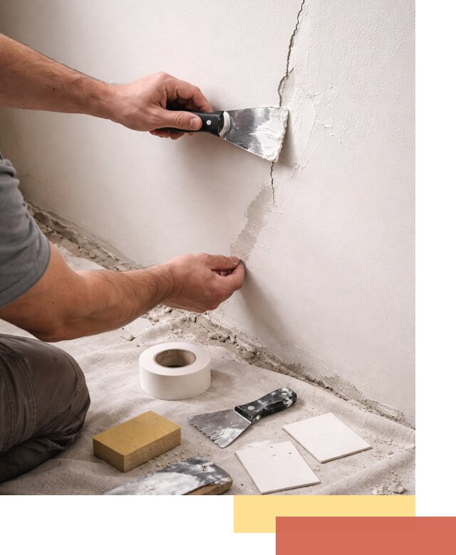 Заделка трещин и сколов в стенах и потолках в Благовещенске