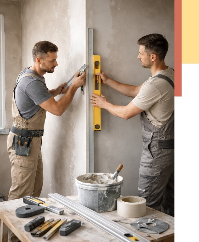 Выведение углов стен в Благовещенске от 1921 руб. быстро и недорого | ОТДЕЛОЧНИК-Бгв