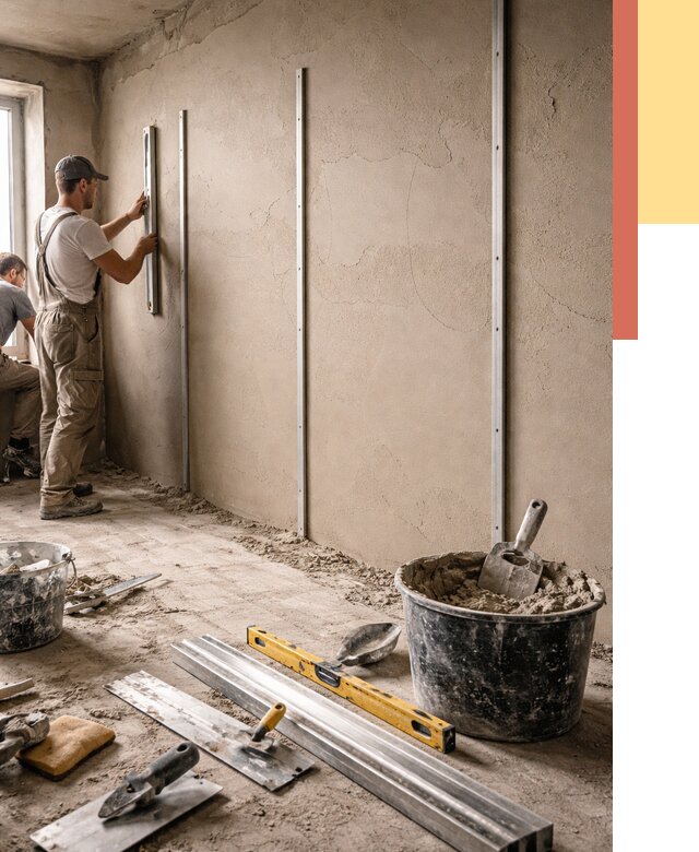 Штукатурка стен по маякам в Благовещенске от 5712 руб./м² — выравнивание под ключ | ОТДЕЛОЧНИК-Бгв