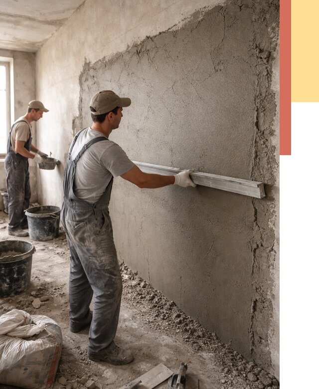 Цементная штукатурка стен в Благовещенске от 4674 руб/м2 — быстро и недорого | ОТДЕЛОЧНИК-Бгв