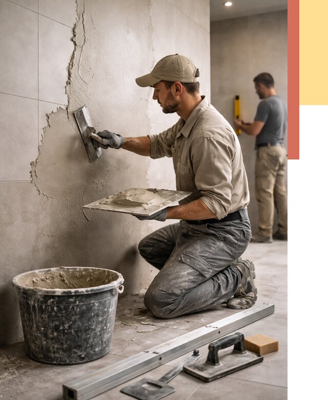 Штукатурка стен в ванной в Благовещенске от 4674 руб./м² — выравнивание под ключ | ОТДЕЛОЧНИК-Бгв