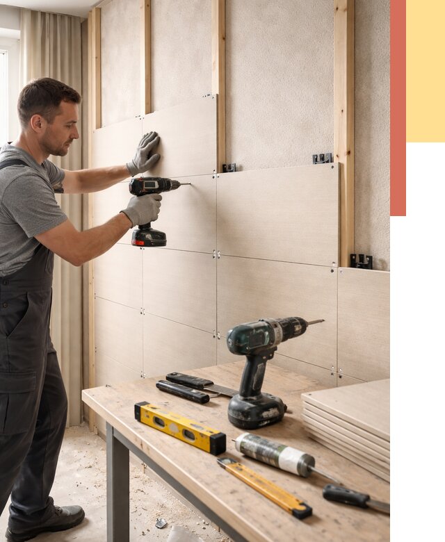 Монтаж МДФ панелей на стены в Благовещенске от 1298 руб. под ключ | ОТДЕЛОЧНИК-Бгв