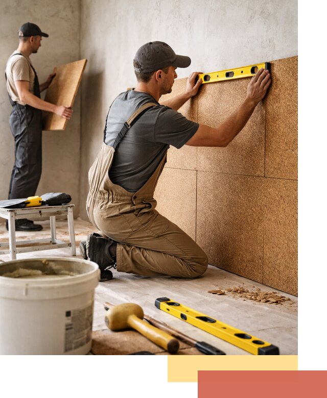 Монтаж пробковых панелей на стены в Благовещенске быстро и качественно