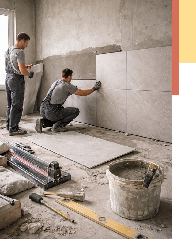 Облицовка стен керамогранитом в Благовещенске от 4362 руб./м² — услуги под ключ | ОТДЕЛОЧНИК-Бгв