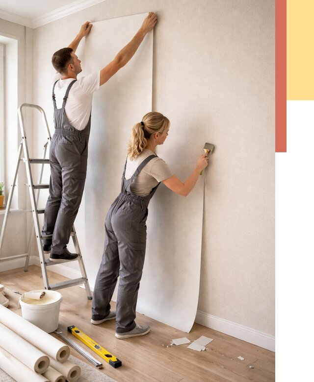 Поклейка флизелиновых обоев в Благовещенске от 6232 руб. | Быстро и недорого — ОТДЕЛОЧНИК-Бгв