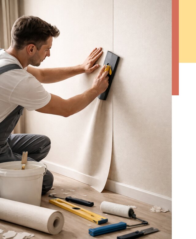 Поклейка виниловых обоев в Благовещенске от 4674 руб. | Быстро и недорого — ОТДЕЛОЧНИК-Бгв