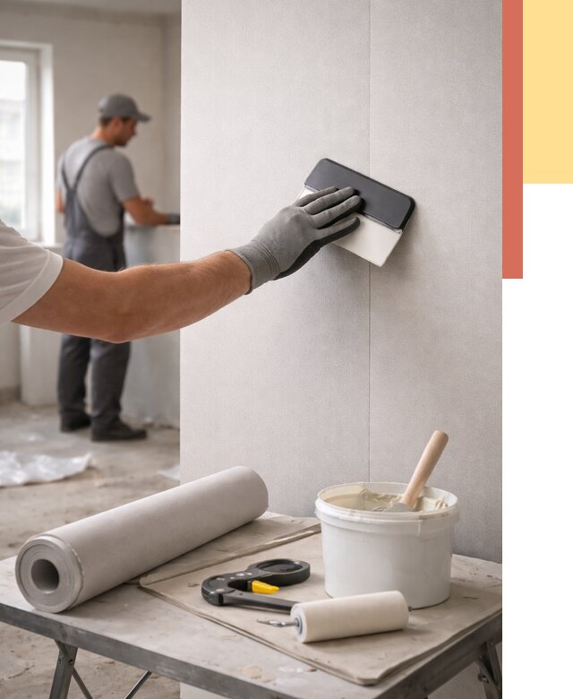 Поклейка обоев под покраску в Благовещенске от 3635 руб. за м2 | ОТДЕЛОЧНИК-Бгв