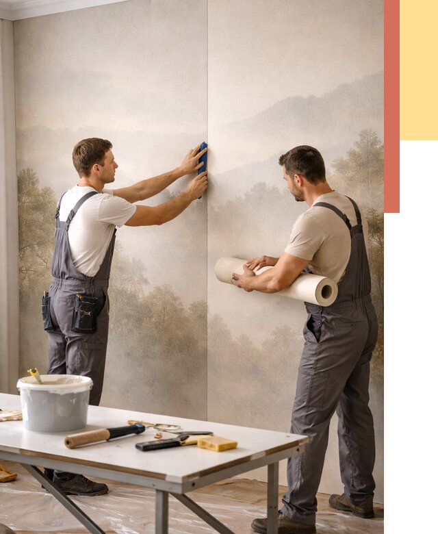 Поклейка фотообоев в Благовещенске от 8828 руб/м² — быстро и недорого | ОТДЕЛОЧНИК-Бгв