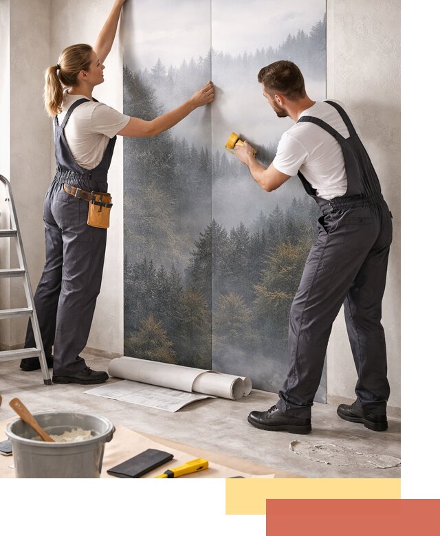 Поклейка фотообоев профессионально в Благовещенске под ключ