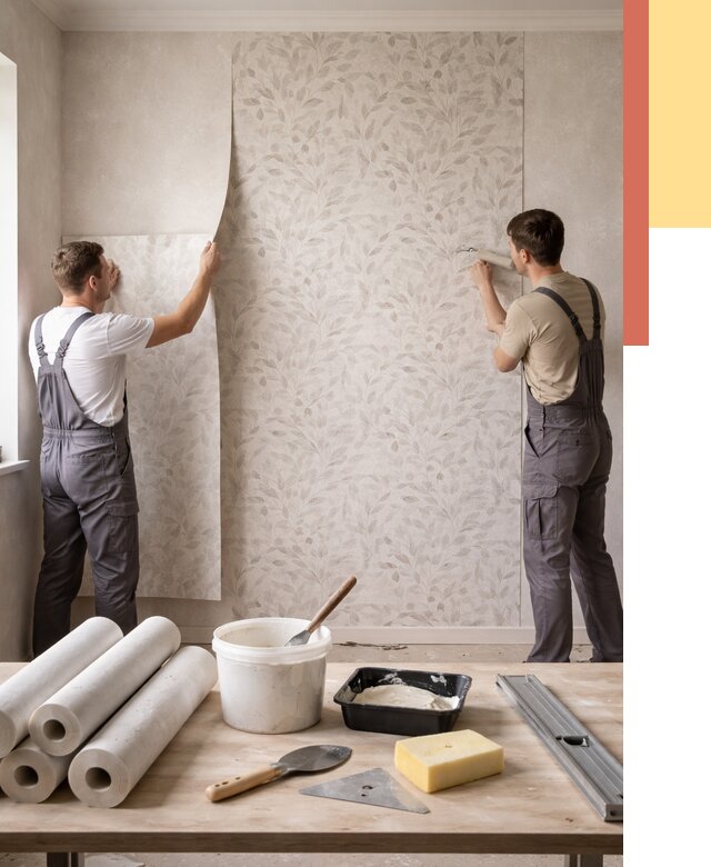 Поклейка обоев с подбором рисунка в Благовещенске от 3635 руб. | ОТДЕЛОЧНИК-Бгв - быстро и недорого