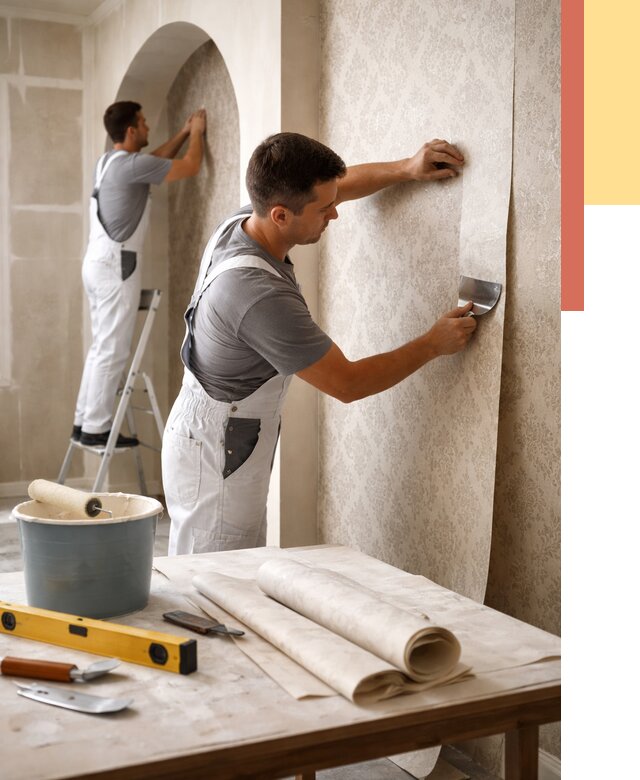 Поклейка обоев на сложные стены в Благовещенске от 2908 руб. под ключ | ОТДЕЛОЧНИК-Бгв