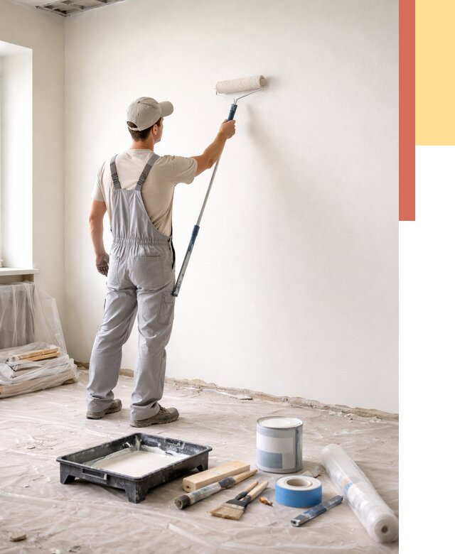 Покраска стен водоэмульсионной краской в Благовещенске от 467 руб. за м² | ОТДЕЛОЧНИК-Бгв