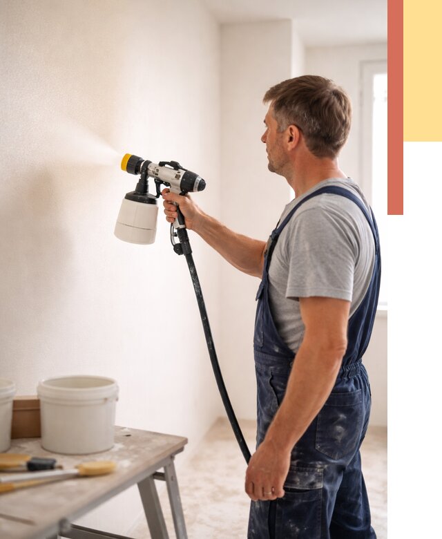 Покраска стен краскопультом в Благовещенске от 7790 руб. — механизированная покраска | ОТДЕЛОЧНИК-Бгв