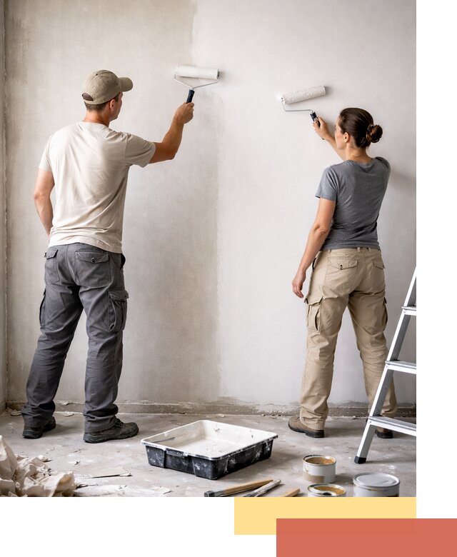 Окраска стен по стеклохолсту в Благовещенске качественно и долговечно