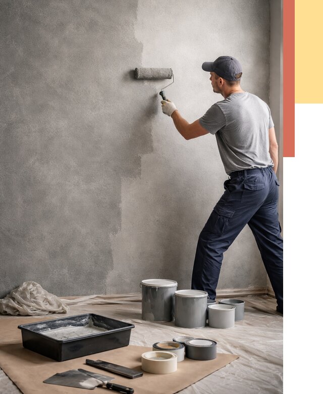 Покраска стен под бетон в Благовещенске от 675 руб. за м2 — быстро и недорого | ОТДЕЛОЧНИК-Бгв