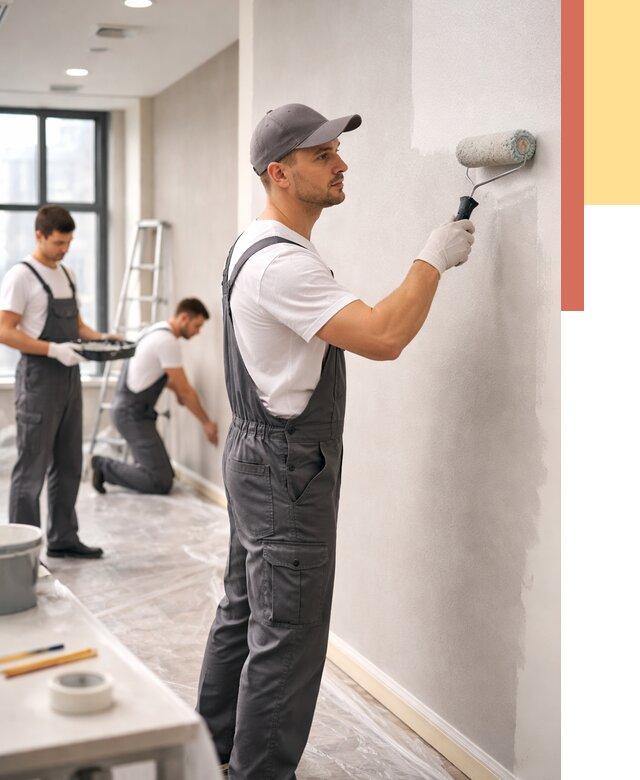 Покраска стен в офисе в Благовещенске от 8828 руб. — быстро и недорого | ОТДЕЛОЧНИК-Бгв