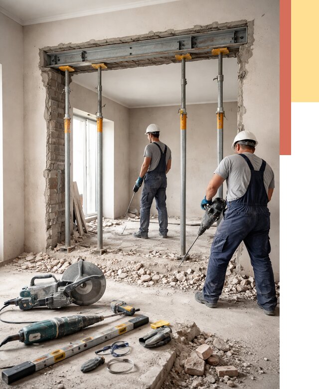 Прорезка проема в стене в Благовещенске от 4674 руб. — быстро и недорого | ОТДЕЛОЧНИК-Бгв