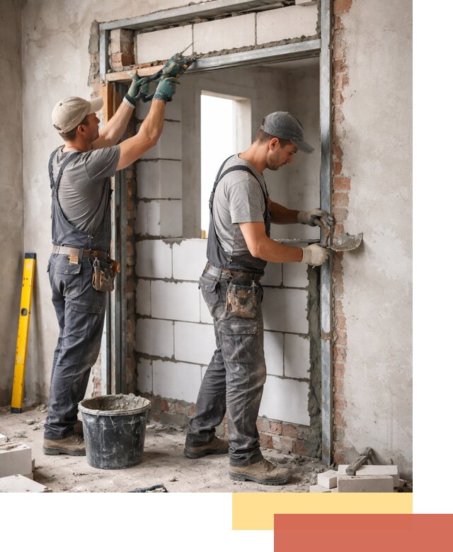 Закладка дверного проема под ключ в Благовещенске: демонтаж, монтаж, отделка