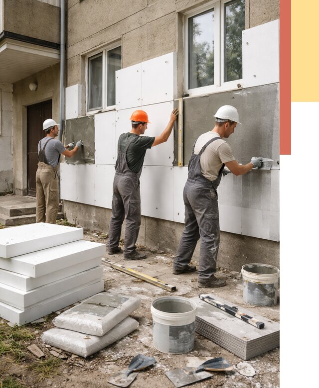 Утепление стен пенопластом в Благовещенске от 1818 руб. — недорого и под ключ | ОТДЕЛОЧНИК-Бгв