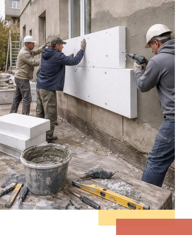 Утепление наружных стен пенопластом в Благовещенске