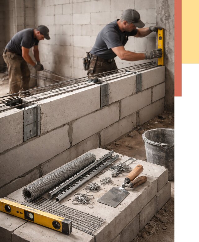 Армирование кладки перегородок в Благовещенске от 779 руб. под ключ | ОТДЕЛОЧНИК-Бгв