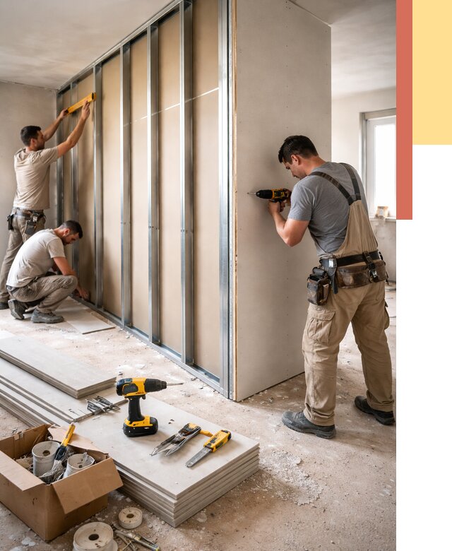 Монтаж однослойной перегородки из гипсокартона в Благовещенске от 675 руб. | ОТДЕЛОЧНИК-Бгв