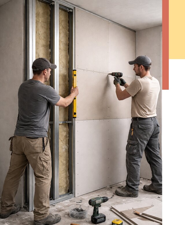 Монтаж двухслойной перегородки из гипсокартона в Благовещенске от 1506 руб. | ОТДЕЛОЧНИК-Бгв