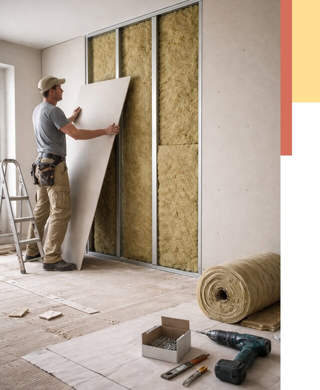 Перегородка из гипсокартона с шумоизоляцией в Благовещенске от 3240 руб. | ОТДЕЛОЧНИК-Бгв