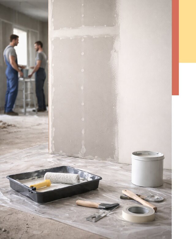 Покраска перегородок из гипсокартона в Благовещенске от 4674 руб. под ключ | ОТДЕЛОЧНИК-Бгв