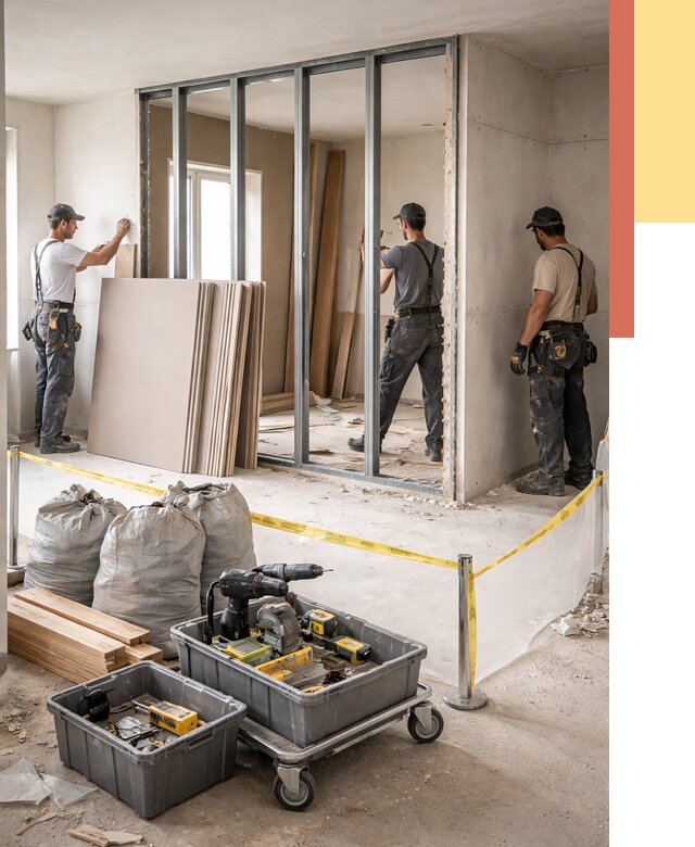 Перенос гипсокартонной перегородки в Благовещенске под ключ от 4674 руб. | Демонтаж и монтаж – ОТДЕЛОЧНИК-Бгв