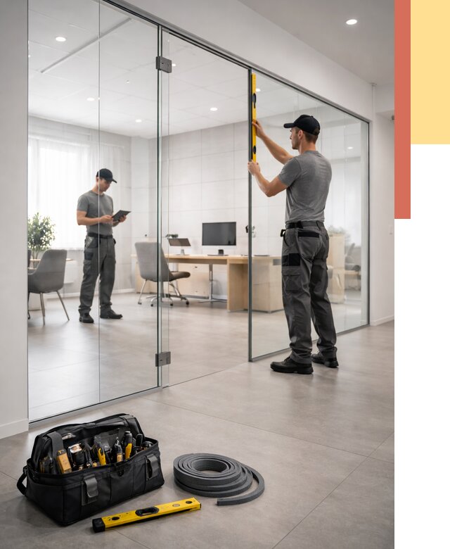 Цельностеклянные перегородки под ключ в Благовещенске от 9867 руб. — монтаж и цены | ОТДЕЛОЧНИК-Бгв