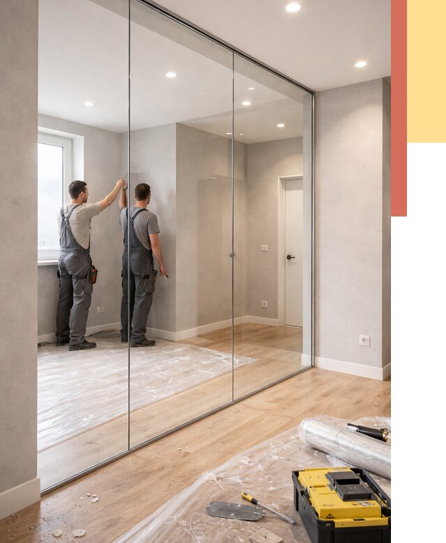 Безрамные стеклянные перегородки в Благовещенске — монтаж от 9867 руб. | ОТДЕЛОЧНИК-Бгв