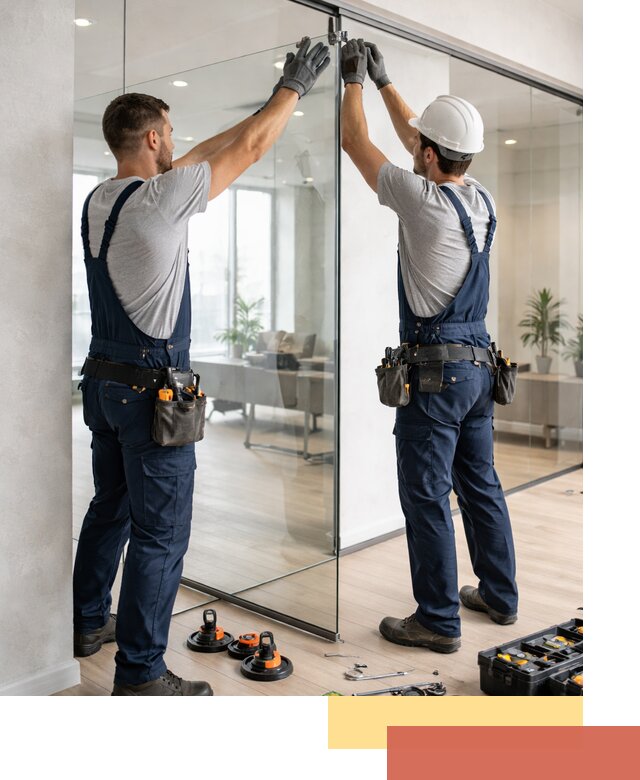 Безрамные стеклянные перегородки под ключ в Благовещенске