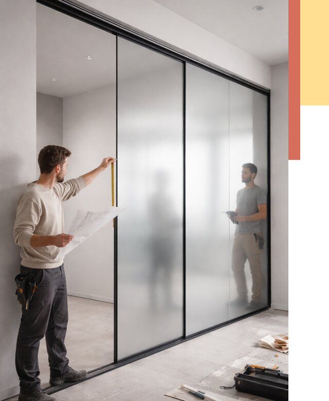 Матовые стеклянные перегородки в Благовещенске от 8828 руб. — монтаж и установка | ОТДЕЛОЧНИК-Бгв