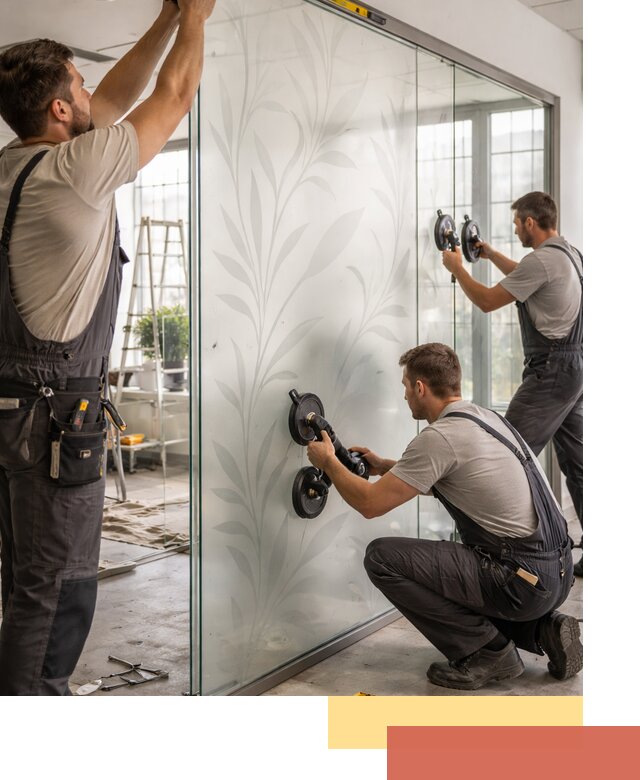 Стеклянные перегородки с рисунком на заказ в Благовещенске