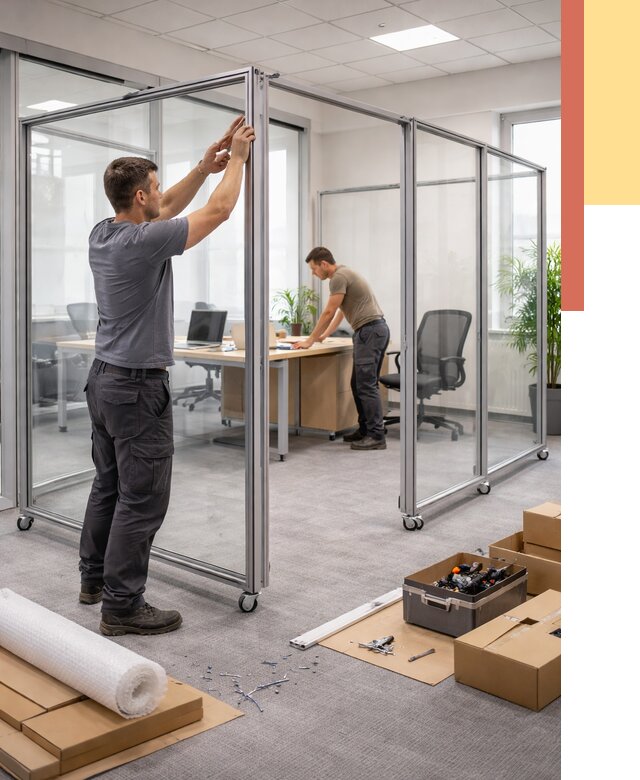 Мобильные офисные перегородки в Благовещенске от 12983 руб. — установка под ключ | ОТДЕЛОЧНИК-Бгв