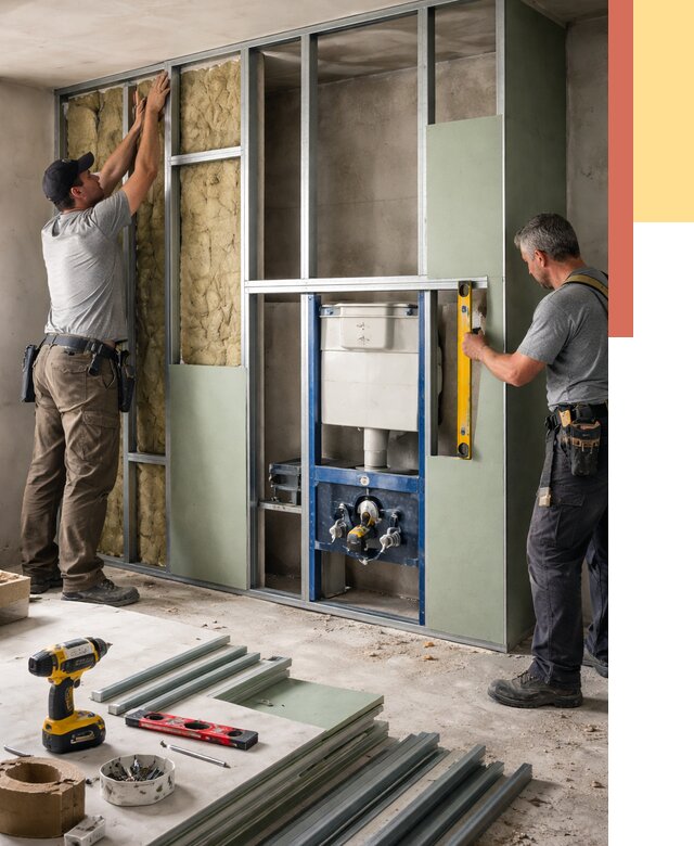 Установка сантехнических перегородок в Благовещенске от 8828 руб. | ОТДЕЛОЧНИК-Бгв