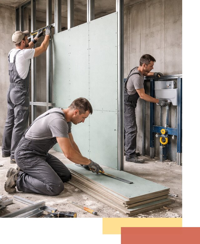 Монтаж и ремонт сантехнических перегородок в Благовещенске