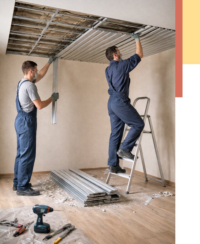 Демонтаж реечного потолка в Благовещенске от 4674 руб. быстро и недорого | ОТДЕЛОЧНИК-Бгв