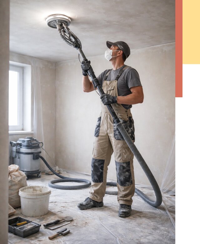 Шлифовка потолка в Благовещенске от 3635 руб. — услуги шлифования потолка | ОТДЕЛОЧНИК-Бгв