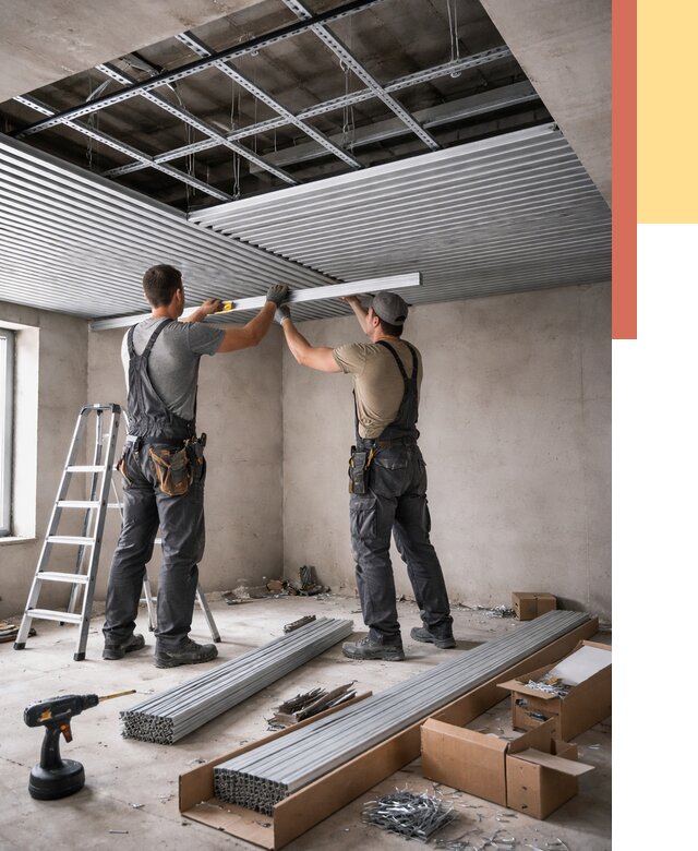 Монтаж реечного потолка в Благовещенске от 4674 руб. под ключ | ОТДЕЛОЧНИК-Бгв