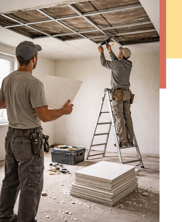 Замена плит подвесного потолка в Благовещенске от 1818 руб. быстро и недорого | ОТДЕЛОЧНИК-Бгв