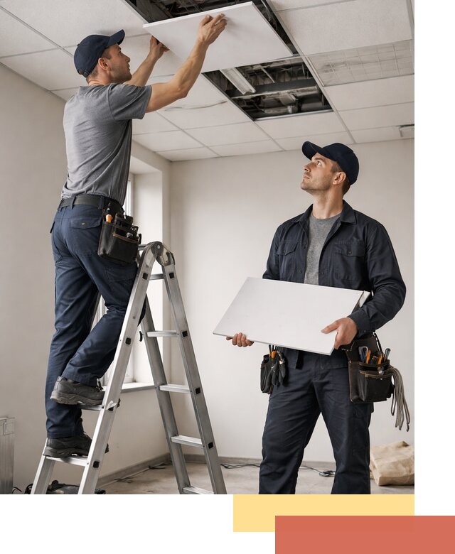 Обслуживание подвесного потолка в Благовещенске — ремонт и чистка