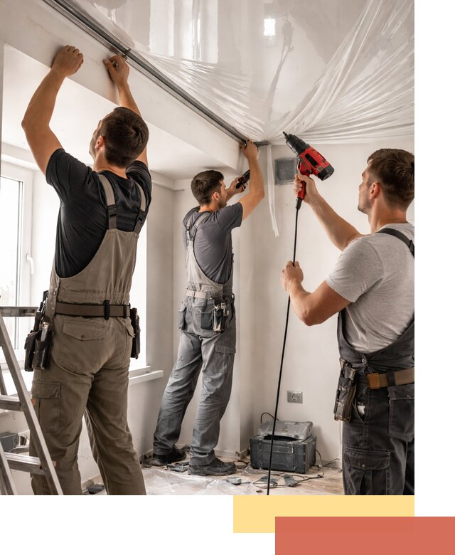 Монтаж глянцевого натяжного потолка в Благовещенске быстро и качественно